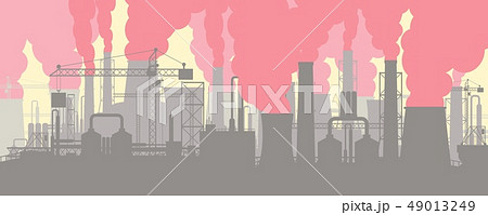 Panoramic industrial silhouette landscape. 49013249