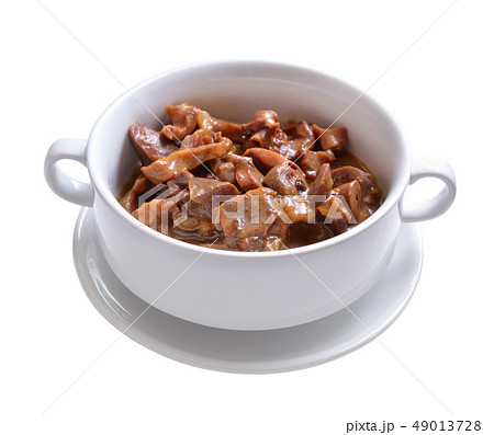 Chicken gizzards with sour cream and soy sauce. 49013728