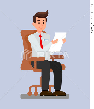 Employer at Workplace Cartoon Vector illustration 49013824