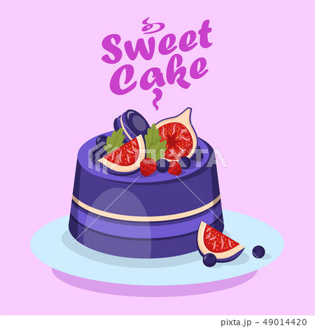 Delicious Berry Cake Cartoon Social media Banner Delicious Berry Cake Cartoon Social media Banner 49014420