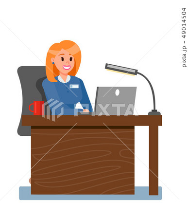 Female Boss in Private Office Vector illustration Female Boss in Private Office Vector illustration 49014504