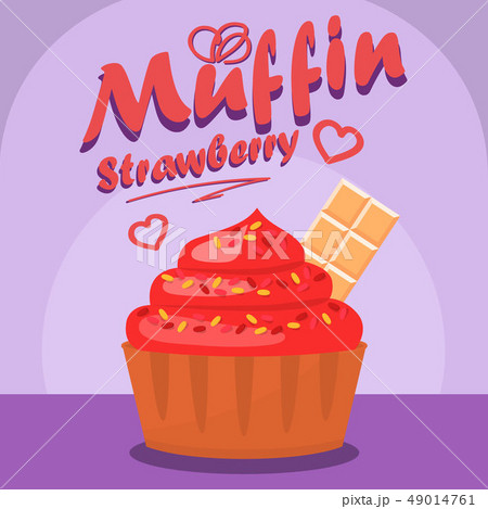 Delicious Strawberry Cupcake Social media Banner 49014761