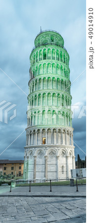 Pisa Tower for St Patrick's Day illuminated by 49014910