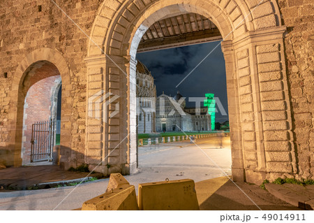 Pisa Tower in Square of Miracles for St Patrick's 49014911