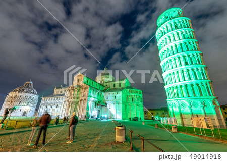 Pisa Tower and Cathedral in Miracles Square for St 49014918