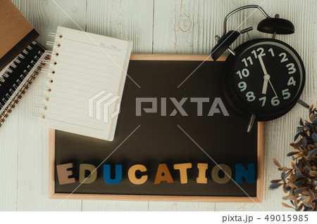 Back to school concept, Education text and green 49015985