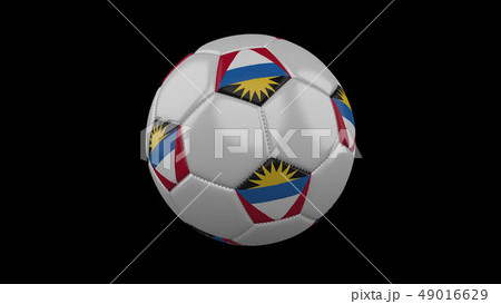 Soccer ball with flag Antigua and Barbuda, 3d 49016629