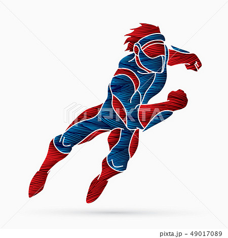 Superhero running action, Cartoon superhero vector Superhero running action, Cartoon superhero vector 49017089