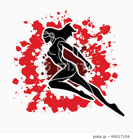 Superhero flying action, Cartoon superhero woman  49017104