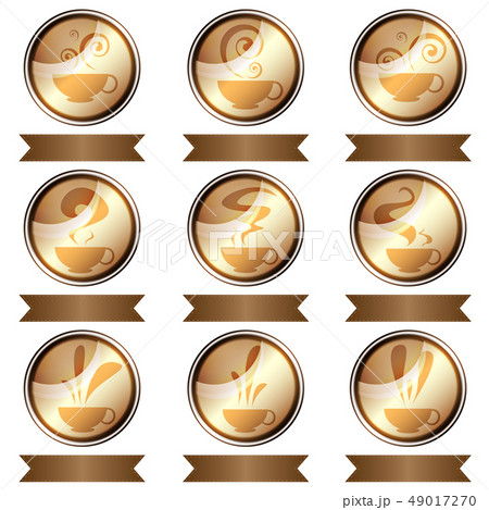 hot coffee cup on tags vector set designs hot coffee cup on tags vector set designs 49017270