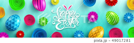 Happy Easter Day Poster.Vector illustration EPS10 Happy Easter Day Poster.Vector illustration EPS10 49017281