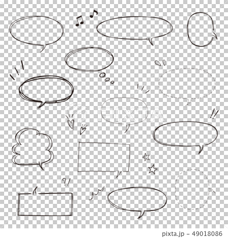 手描き 吹き出し セット 手描き 吹き出し セット 49018086