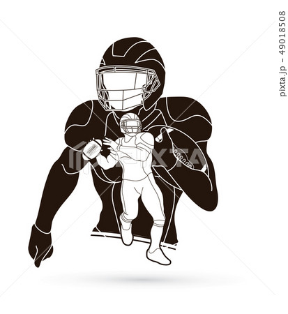 American Football Player Action Sportsman Player のイラスト素材