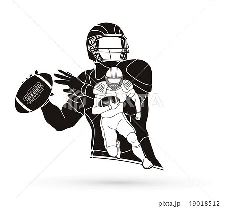 American Football Player Action Sportsman Player のイラスト素材