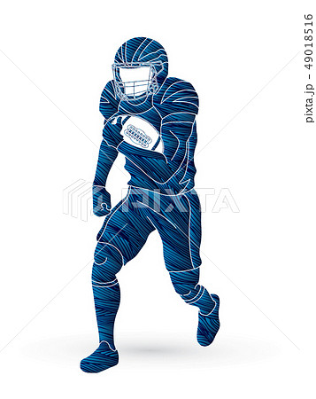 American Football Player Action Sportsman Playerのイラスト素材