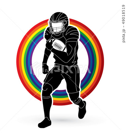 American Football Player Action Sportsman Playerのイラスト素材