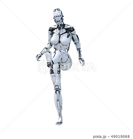 人型ロボット perming3DCG イラスト素材 人型ロボット perming3DCG イラスト素材 49019068