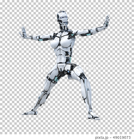 人型ロボット perming3DCG イラスト素材 人型ロボット perming3DCG イラスト素材 49019073
