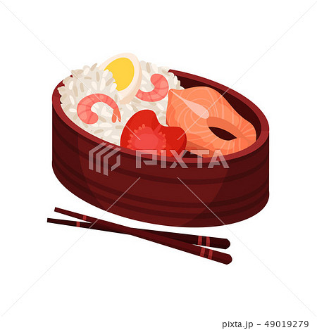 Japanese food in lunchbox. Traditional oriental cuisine. 49019279