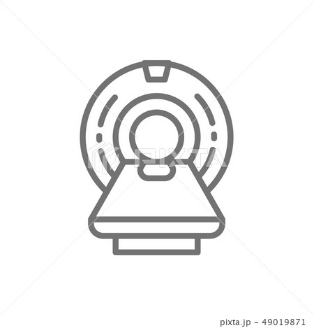 MRI scanner, magnetic resonance imaging device, medical equipment, tomography line icon. 49019871