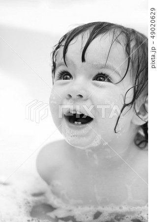 little girl pool joy swim smile fun 49020629
