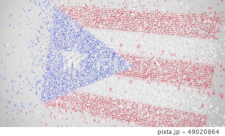 Falling numbers make up flag of PUERTO RICO. National digital technology related 3D rendering 49020864