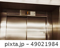 Closed door of the lift. Elevator on the first floor. 49021984