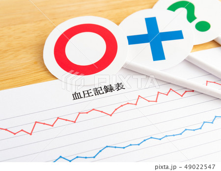 血圧　◯×?　記録　健康管理　高血圧　血圧記録　測定 49022547