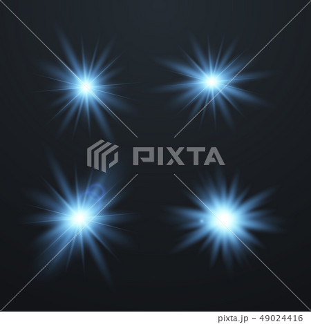 Set of Glowing Light Stars 49024416