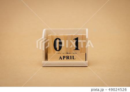 April 1st wooden calendar on vintage wood abstract April 1st wooden calendar on vintage wood abstract 49024526