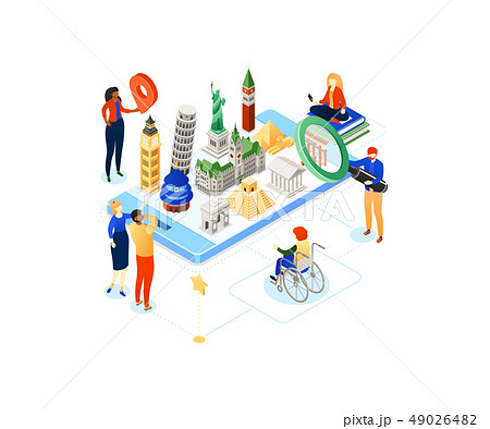 Travel around the world - colorful isometric illustration 49026482