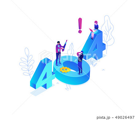 Error 404 page - modern colorful isometric vector illustration Error 404 page - modern colorful isometric vector illustration 49026497