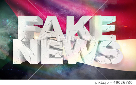3D illustration of fake news concept with background flag of Sudan. 3D illustration of fake news concept with background flag of Sudan. 49026730