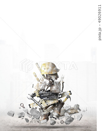 Construction tools with a shoes and a helmet  49026911