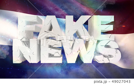 3D illustration of fake news concept with background flag of Netherlands. 49027043