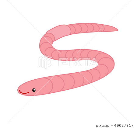 ミミズのキャラクター 横向き Earthworm Of Characterのイラスト素材