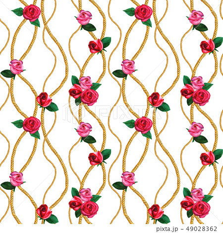Golden chain glamour seamless pattern 49028362