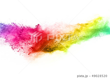 Colorful powder explosion on white background. Colorful powder explosion on white background. 49028520