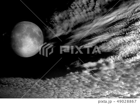 The moon in the night sky 49028867