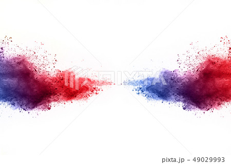 Colorful powder explosion on white background. 49029993