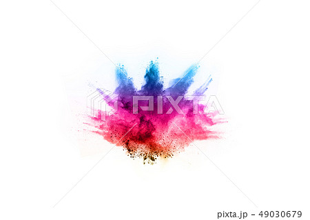 Colorful powder explosion on white background. 49030679