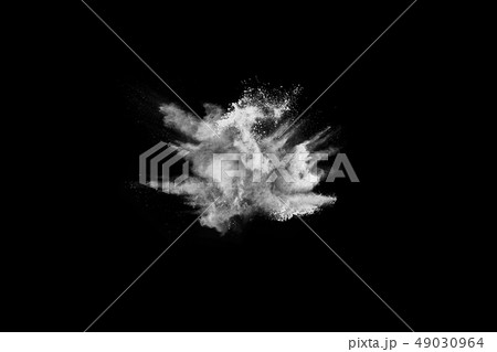 White powder explosion on black background. 49030964