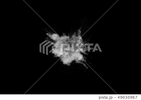 White powder explosion on black background. White powder explosion on black background. 49030967