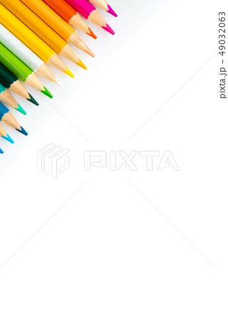 Wooden coloured pencils in row i Wooden coloured pencils in row i 49032063