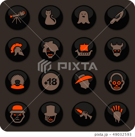 Genres of cinema icons set 49032593
