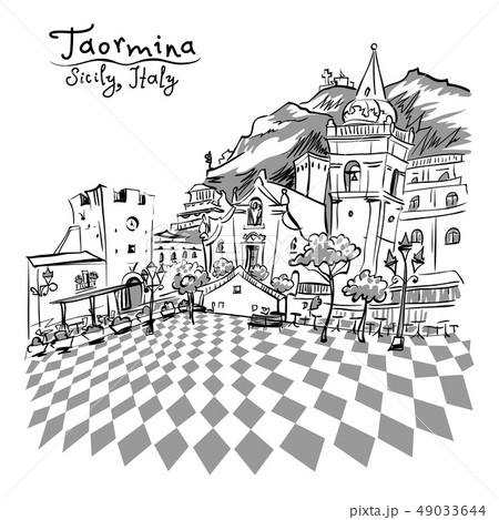 Piazza IX Aprile in Taormina, Sicily, Italy Piazza IX Aprile in Taormina, Sicily, Italy 49033644