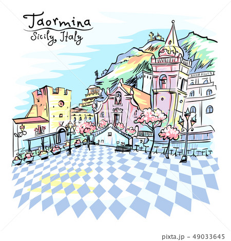 Piazza IX Aprile in Taormina, Sicily, Italy Piazza IX Aprile in Taormina, Sicily, Italy 49033645