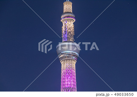 夜景 東京スカイツリー特別ライティング バービーをイメージしたピンクカラー 夜景 東京スカイツリー特別ライティング バービーをイメージしたピンクカラー 49033650