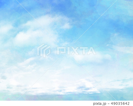 空　水彩画風　手描き　絵　背景素材 49035642