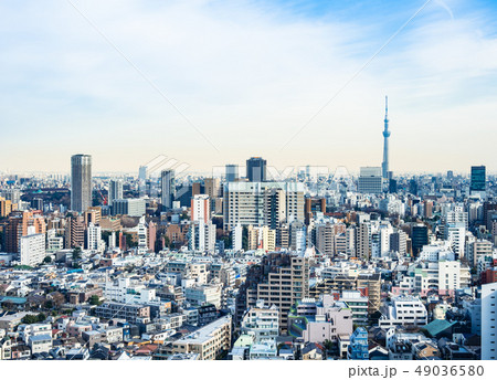 東京スカイツリーと都市風景 49036580